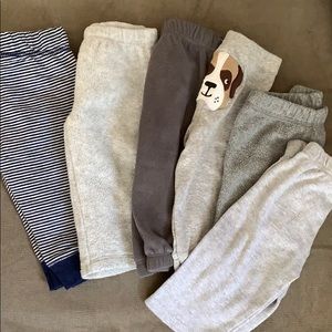 Lot of 6-Pants 6 Months. Fleece & Cotton Mix